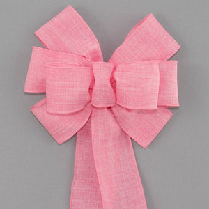 Pink Rustic Linen Wreath Bow - Package Perfect Bows