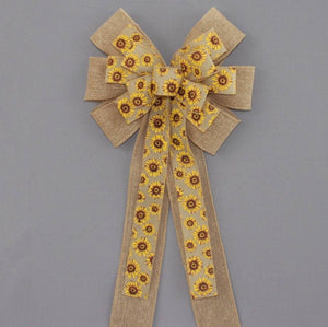 Sunflower Burlap Wreath Bow - Package Perfect Bows