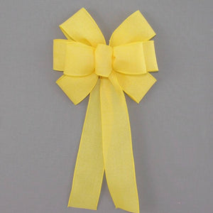 Yellow Rustic Linen Wreath Bow - Package Perfect Bows